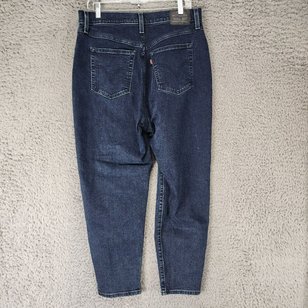 Levis Jeans Womens 31 Black Label Dark Wash Stretch High Waisted Taper